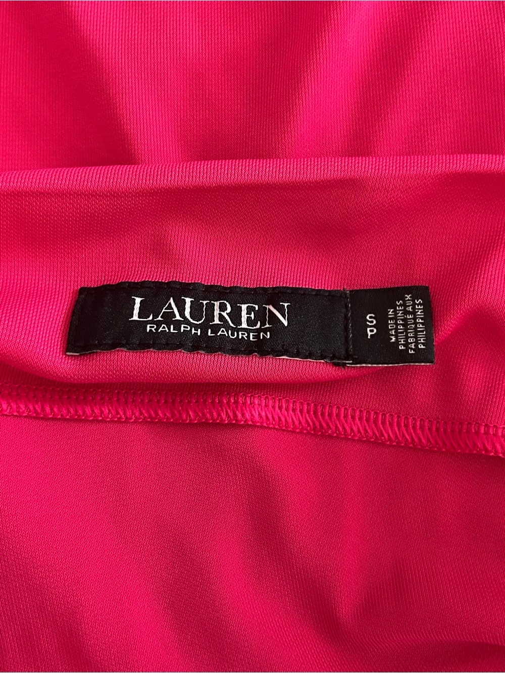 Ralph Lauren Stretch Jersey Off-the-Shoulder Top SZ Small in Hot Pink - Picture 6 of 7